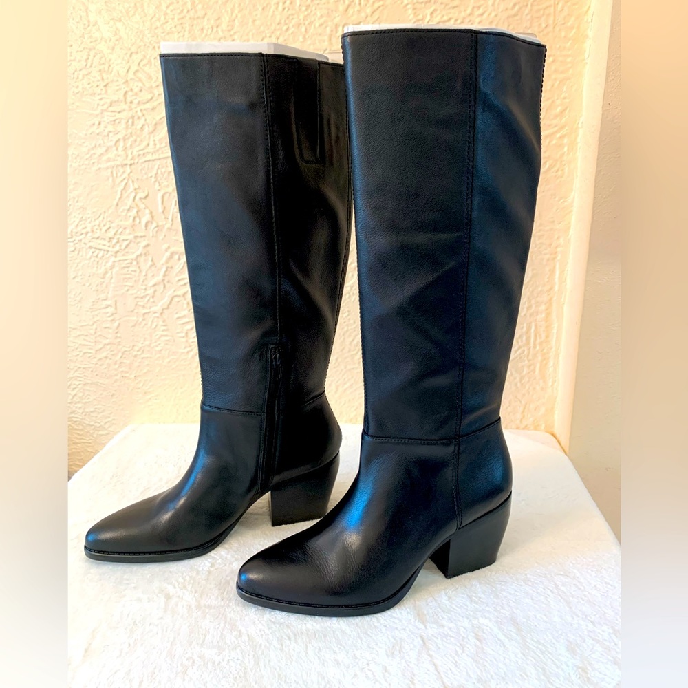 Naturalizer “Fae” Black Leather Tall Boots